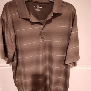 Grand Slam Brown and Tan Polo Shirt Classic Stripes